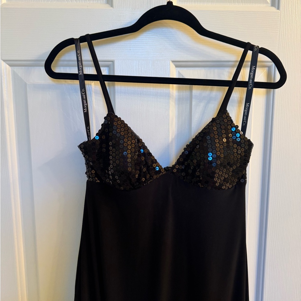 Morgan & Co. Black Mini Dress w/ Sequin Detail, Size Small